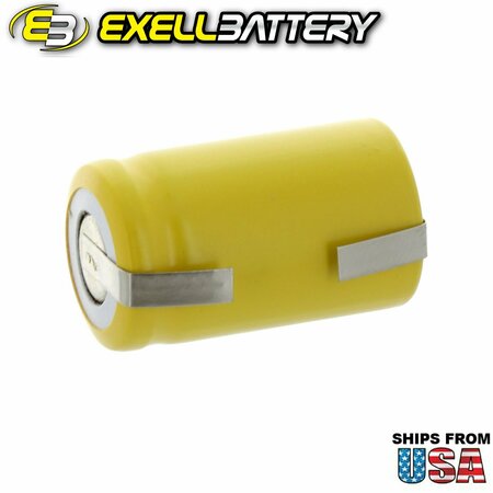 Exell Battery 2/3A Size 1.2V 700mAh NiCD Rechargeable Battery with Tabs EBC-302-1